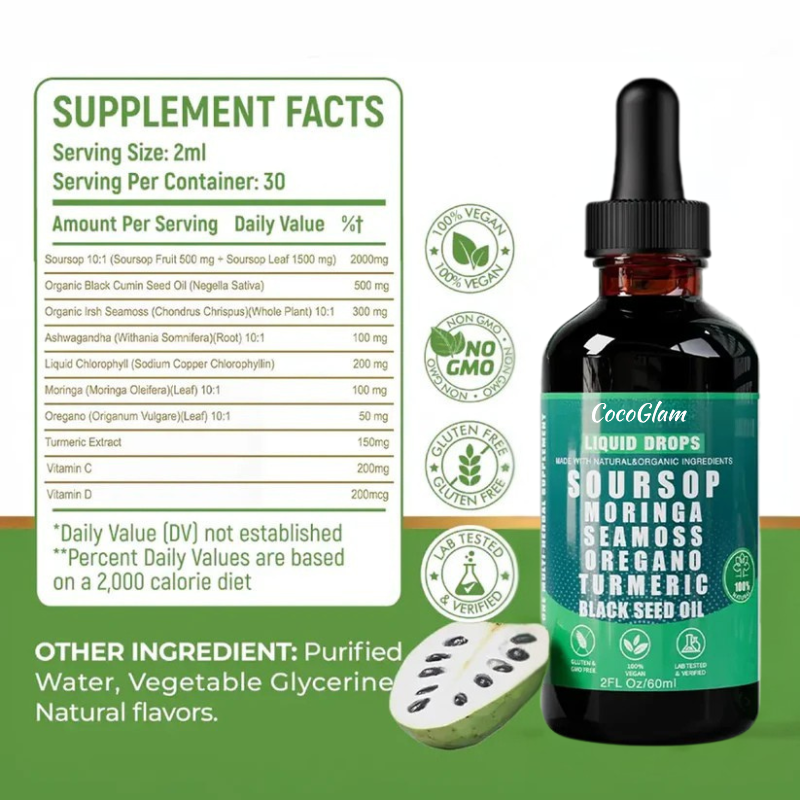 100% Organic Soursop All-in-One Vitality Drops
