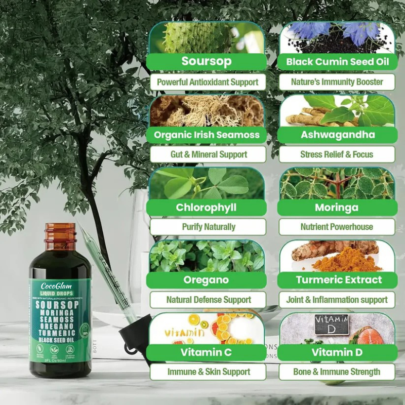 100% Organic Soursop All-in-One Vitality Drops